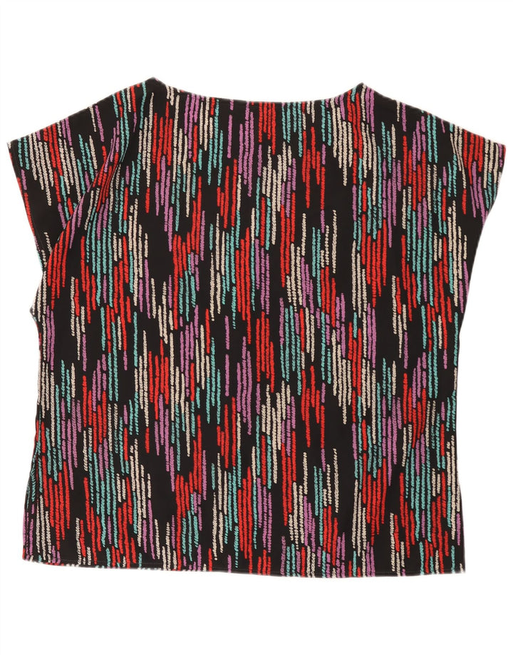 Vintage Dame Bluse Top UK 16 Stor Flerfarvet Stribet