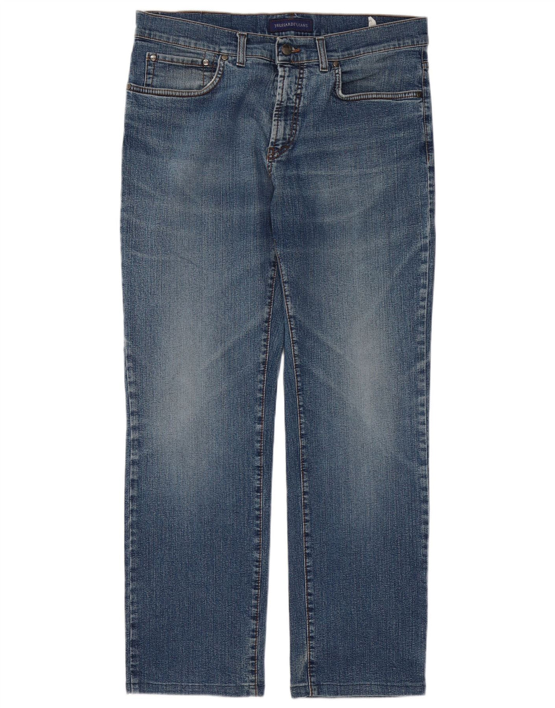 TRUSSARDI Straight jeans til mænd W36 L31 blå bomuld