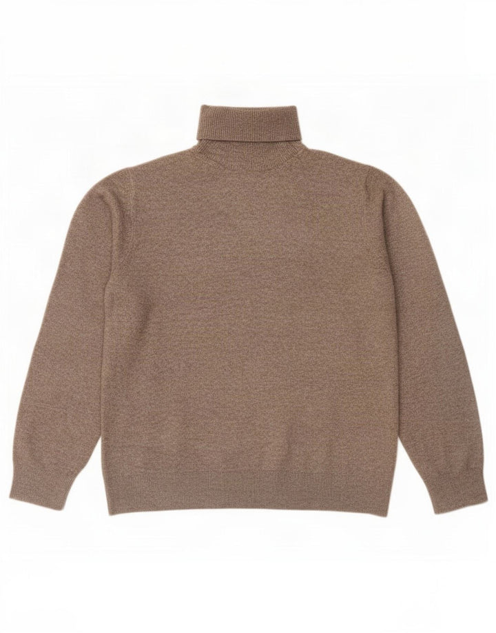Marks & Spencer Herre rullehals sweater mellem brun polyester