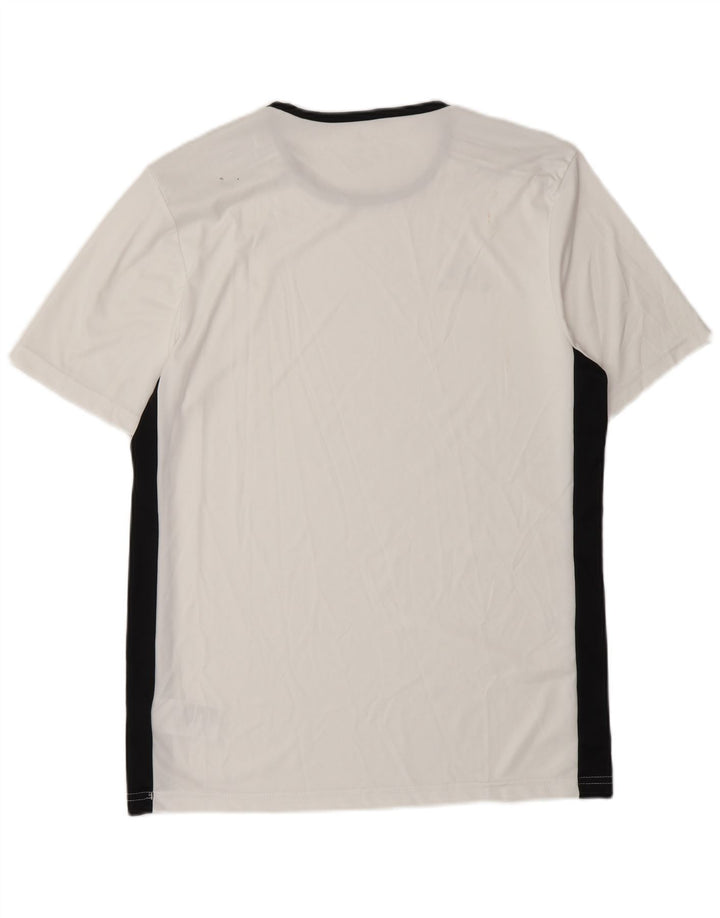Adidas Herre Aeroready T-Shirt Top Medium White Colourblock Polyester