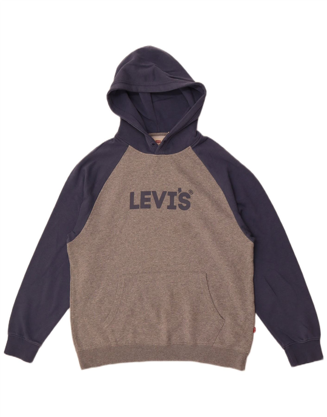 Levi's Herre Grafisk Relaxed Fit Hoodie Jumper Medium Grey Colourblock