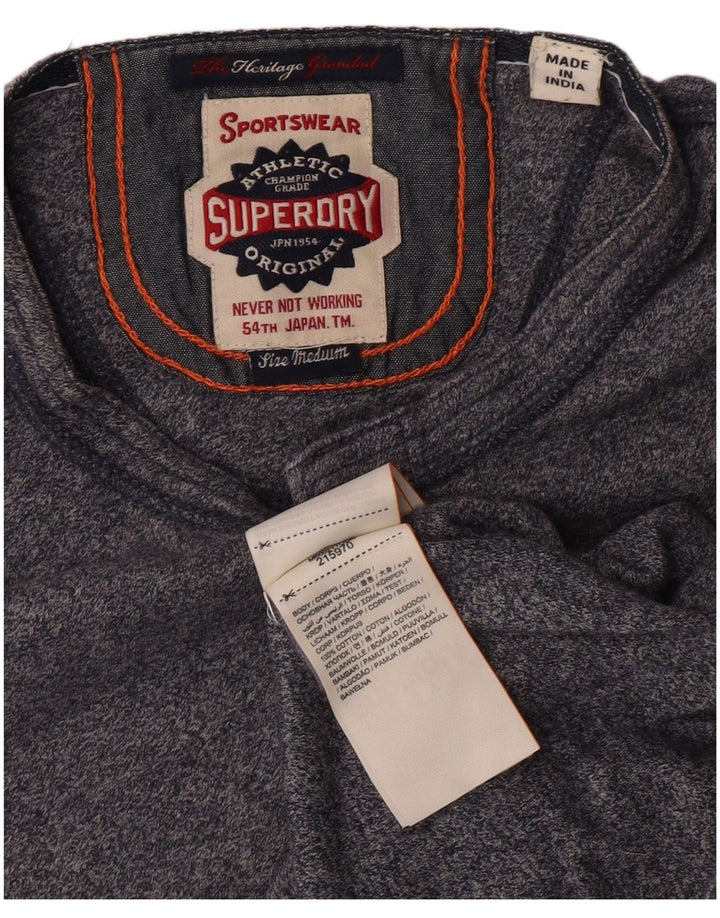 SUPERDRY Herre T-Shirt Top Medium Grey Bomuld