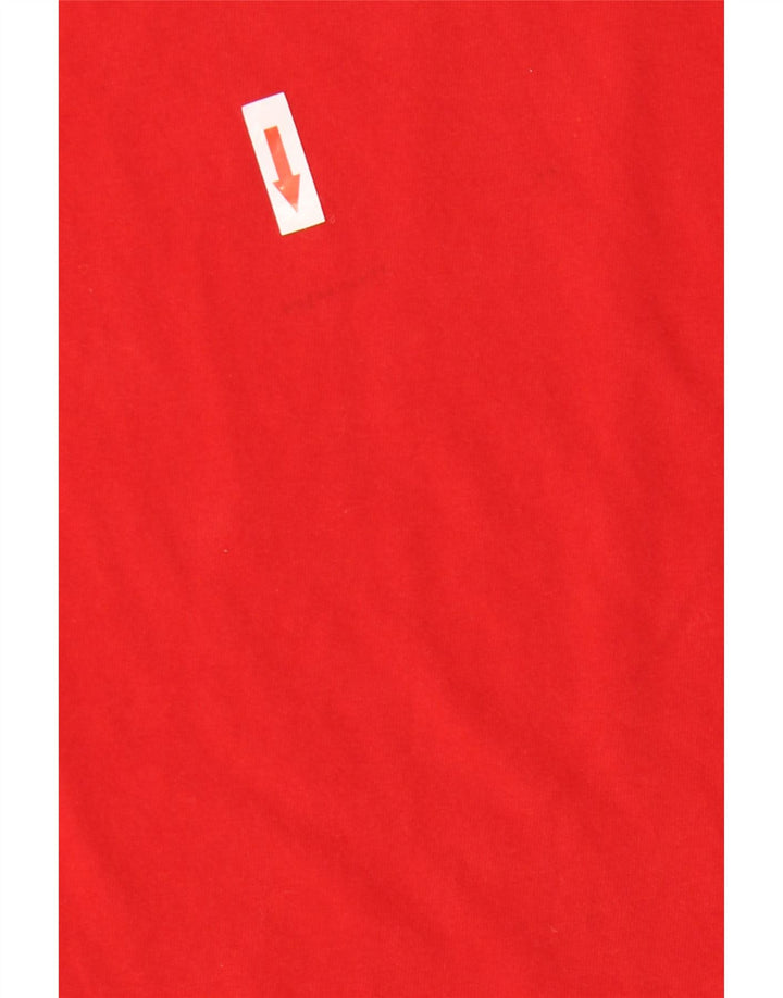 ADIDAS Herre Climalite T-Shirt Top Medium Rød Bomuld