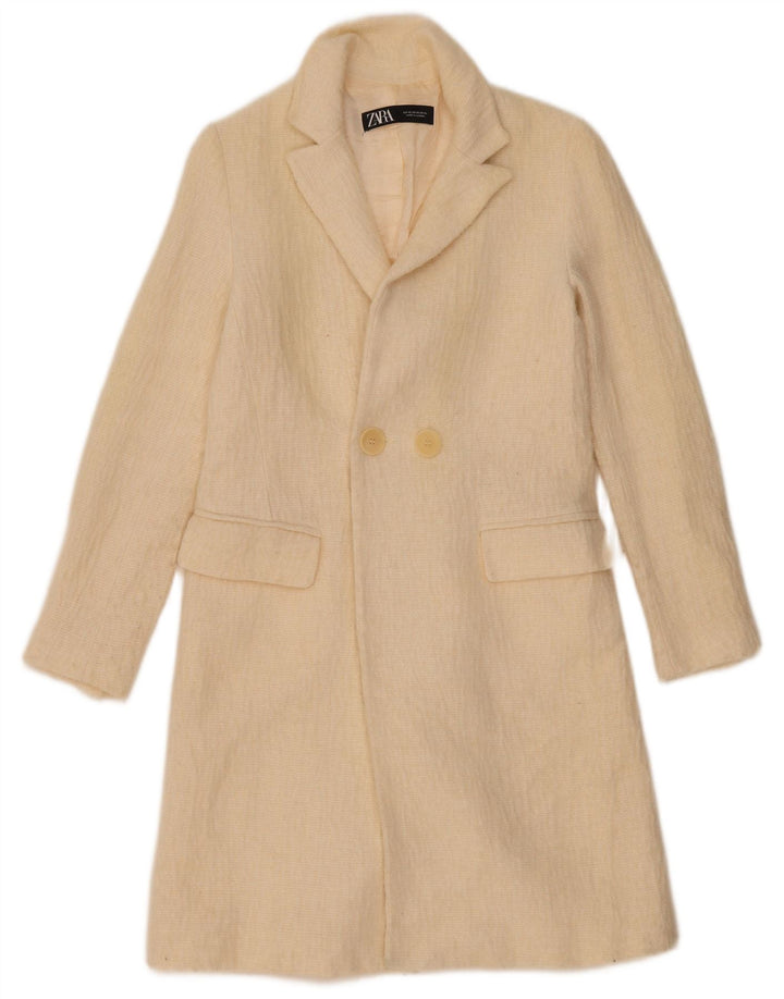 Zara Dame Overfrakke UK 6 XS Off White Uld
