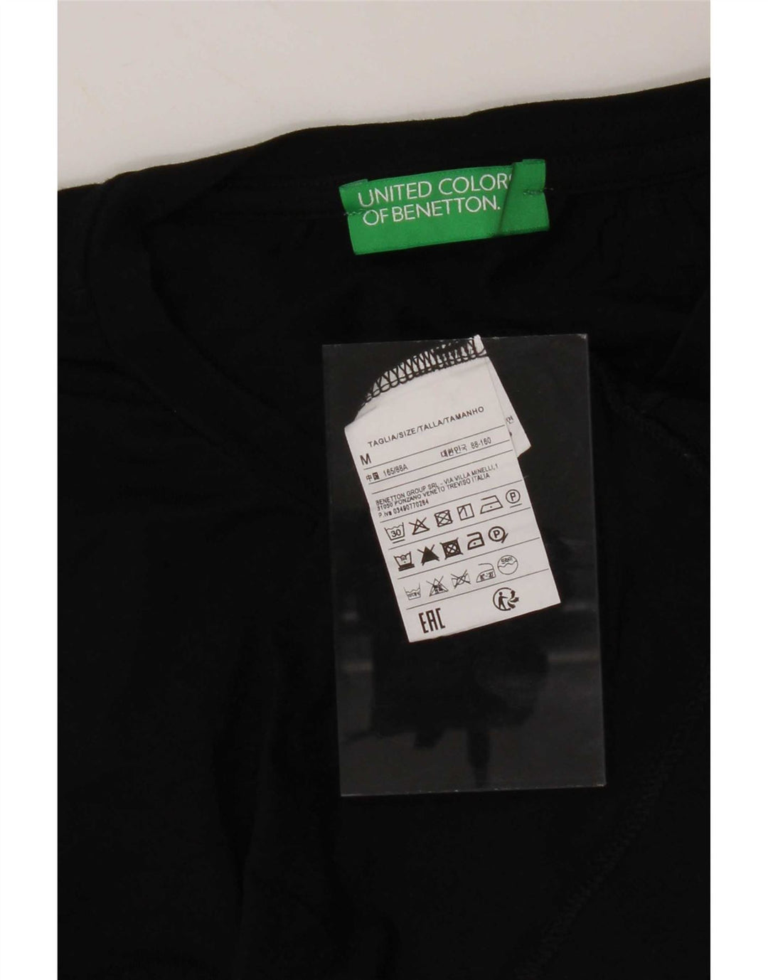 Benetton Damevest Top UK 12 Medium Sort Bomuld