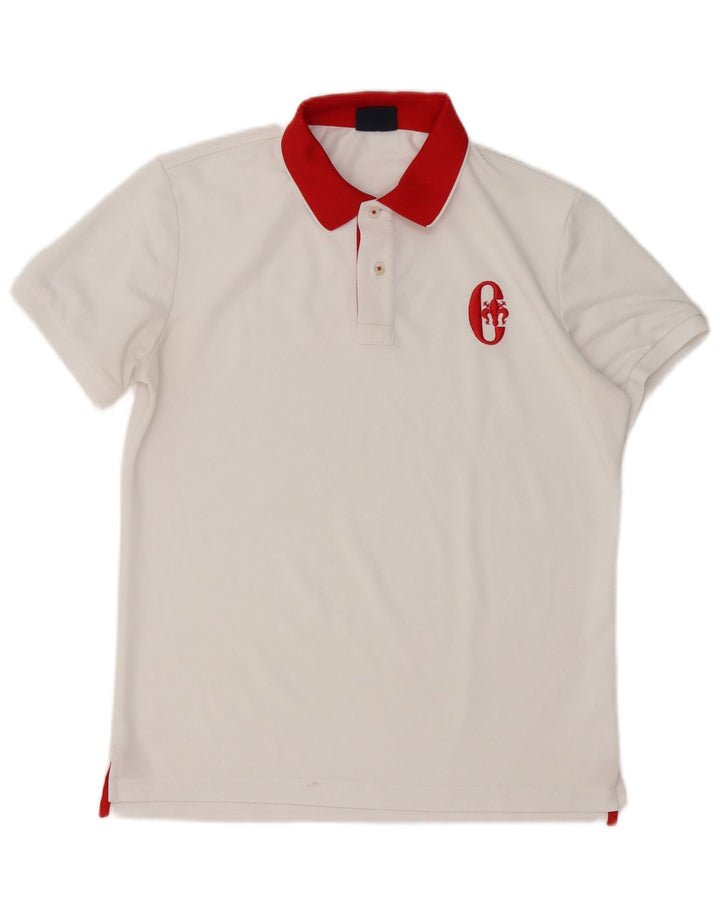 Conte of Florence Herre Rugby Polo Shirt Medium White