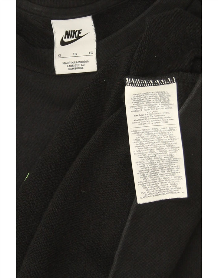 Nike grafisk sweatshirt til mænd XL Sort Colourblock Bomuld