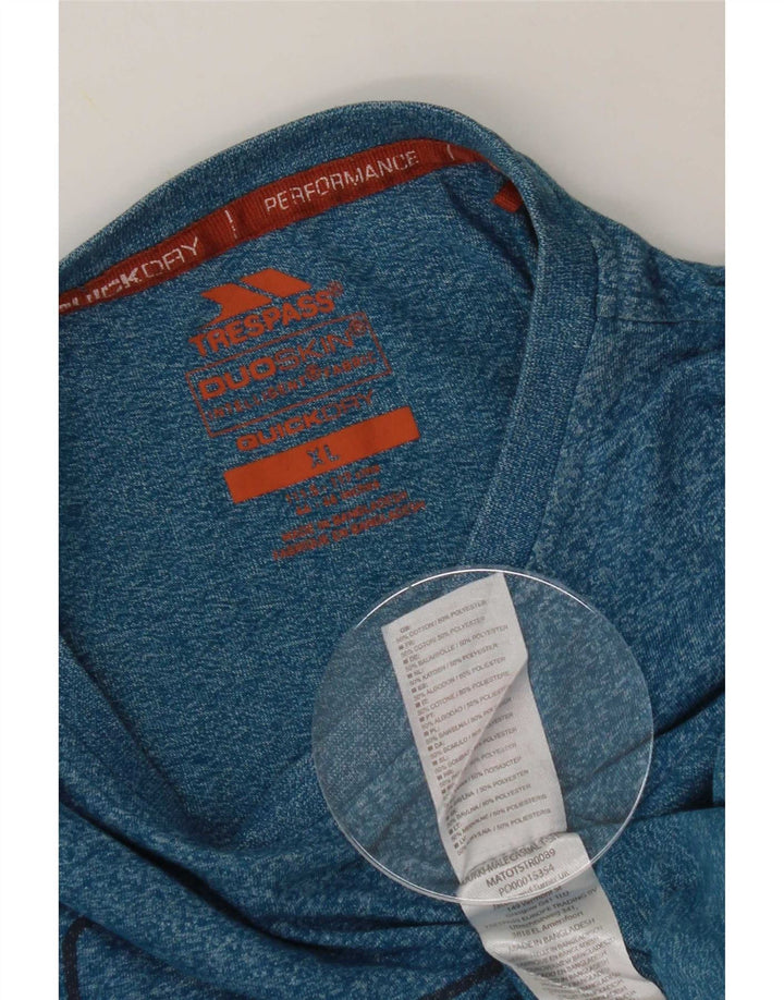 Trespass Herre Grafisk T-Shirt Top XL Blå Bomuld