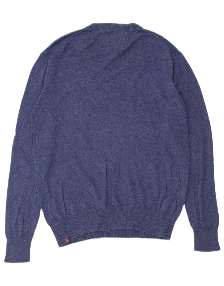 Superdry Herre V-hals sweater Stor blå bomuld
