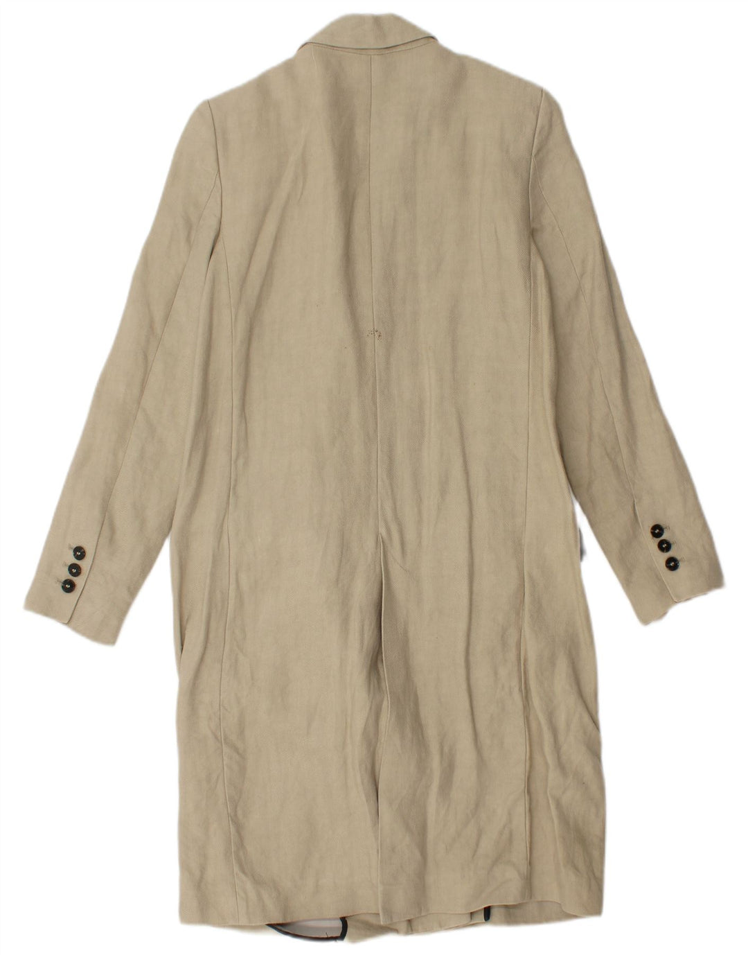 Zara Dame Dobbeltradet Frakke UK 6 XS Beige Linen