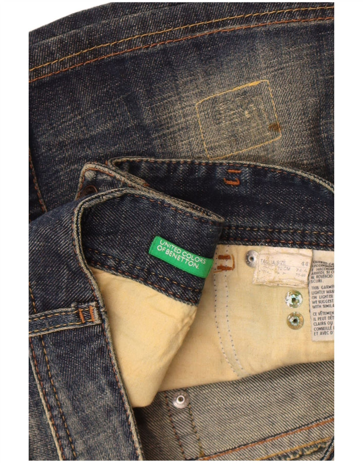Benetton Dame Mini Denim Nederdel IT 44 Medium W32 Navy Blue
