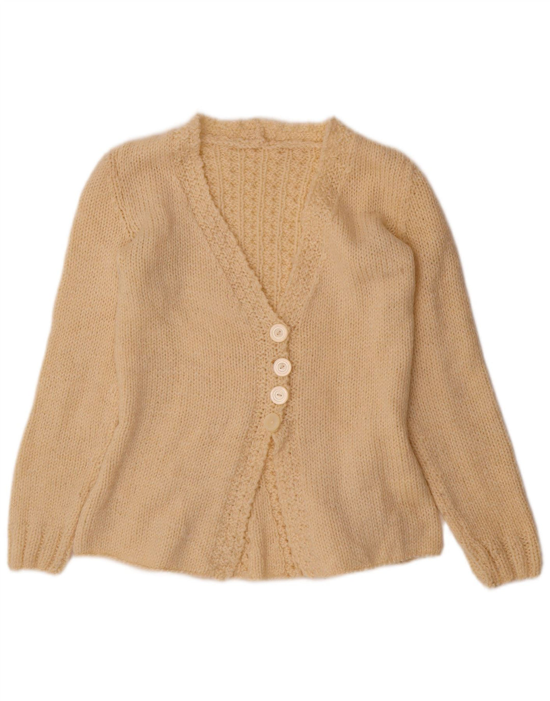 Vintage dame cardigan sweater UK 12 Medium Beige