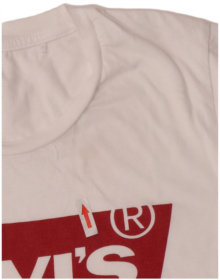 Levi's Dame Grafisk T-Shirt Top UK 10 Small White