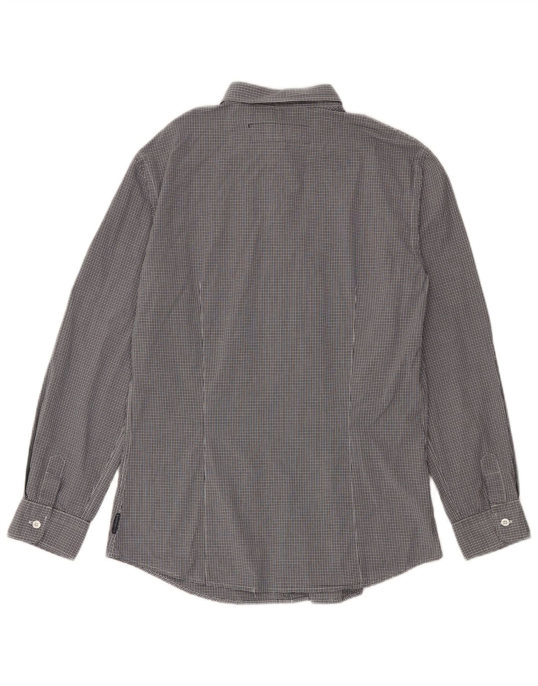 Armani Jeans Herre Slim Shirt Large Navy Blue Gingham