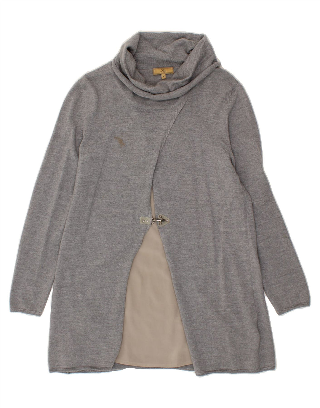 FAY Womens Roll Neck Jumper Sweater UK 12 Medium Grey Vintage Fay and Second-Hand Fay from Messina Hembry 
