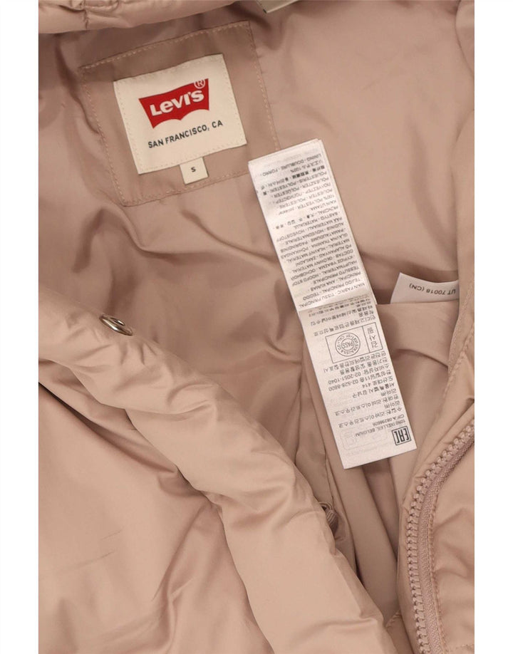 Levi's Dame Hætte Oversized Polstret Jakke UK 10 Lille Lilla Polyester