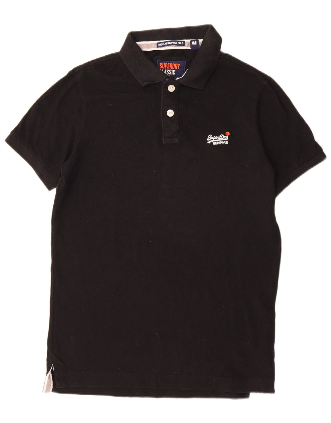 Superdry Poloshirt med klassisk pasform til mænd, medium sort bomuld