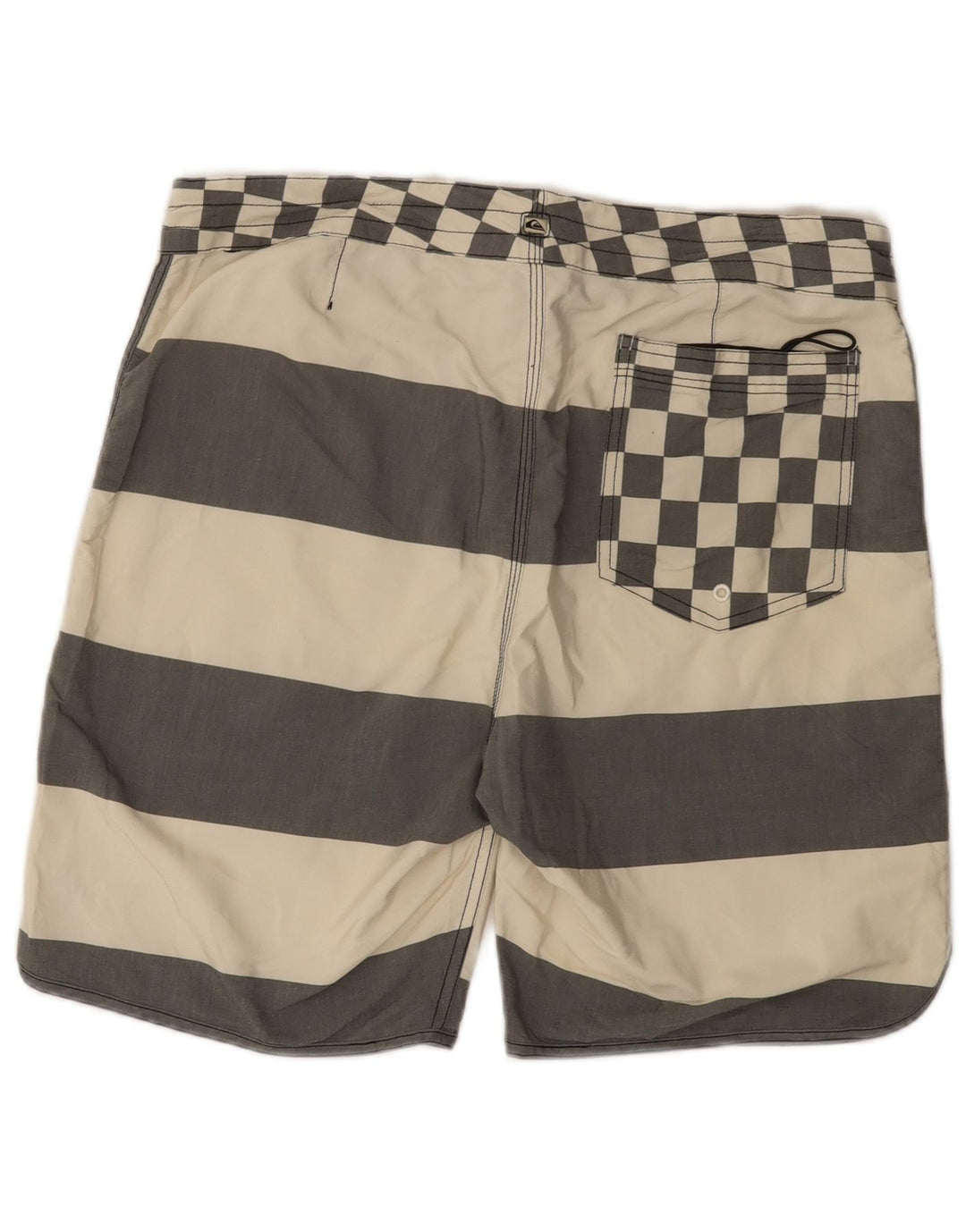 Quiksilver badeshorts til mænd store off-hvide stribet polyester