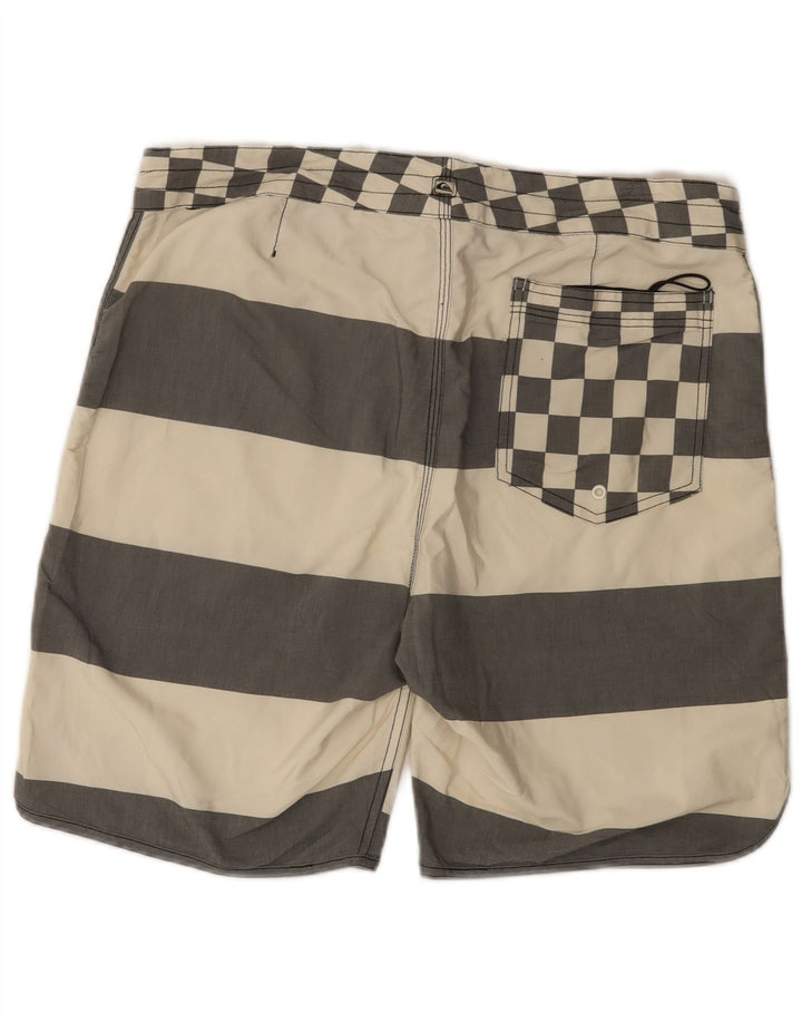 Quiksilver badeshorts til mænd store off-hvide stribet polyester