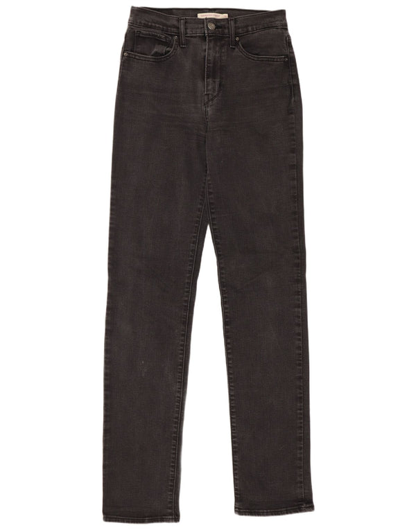 Levi's Womens 724 Højtaljede lige jeans W28 L34 Sort bomuld