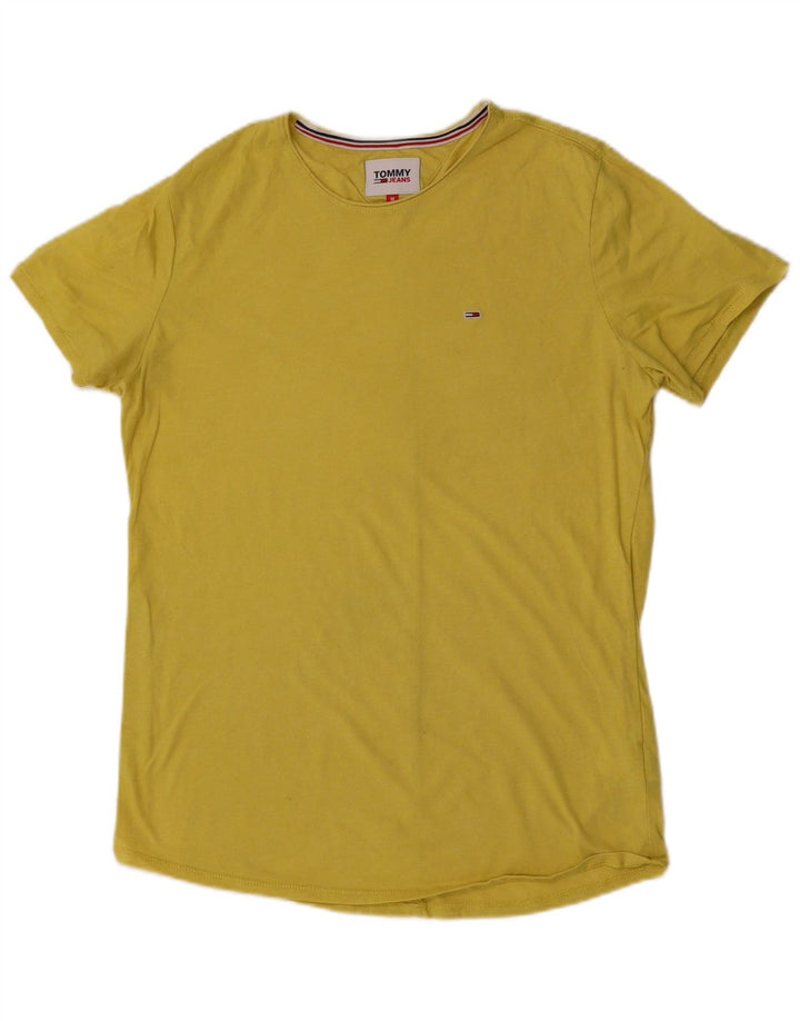 Tommy Hilfiger Herre T-Shirt Top Medium Gul Bomuld
