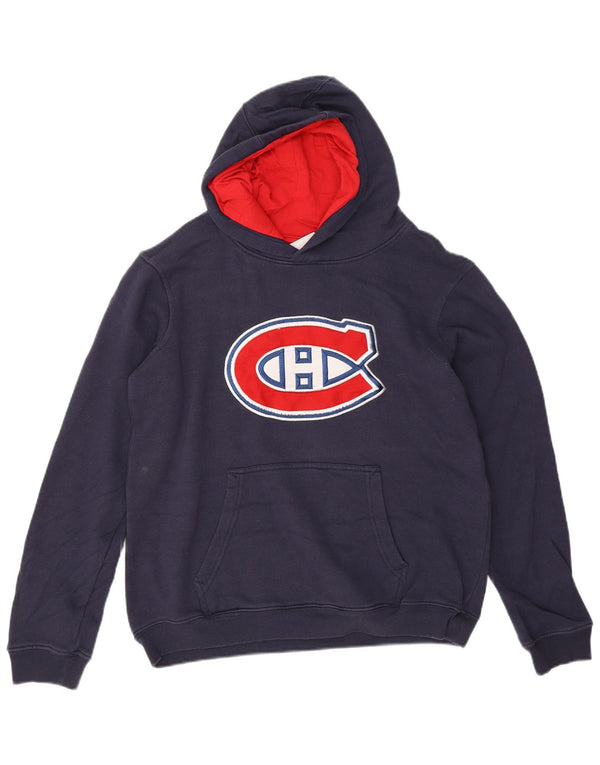NHL Boys Montreal Canadiens Grafisk Hoodie Jumper 13-14 år XL Navy Blue