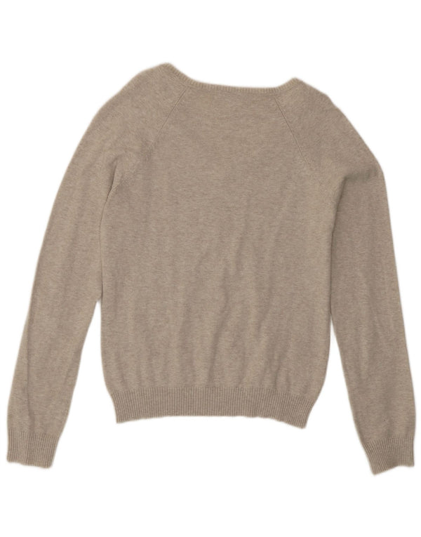 Zara Dame V-hals sweater UK 14 Stor Beige