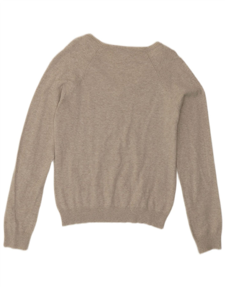 Zara Dame V-hals sweater UK 14 Stor Beige