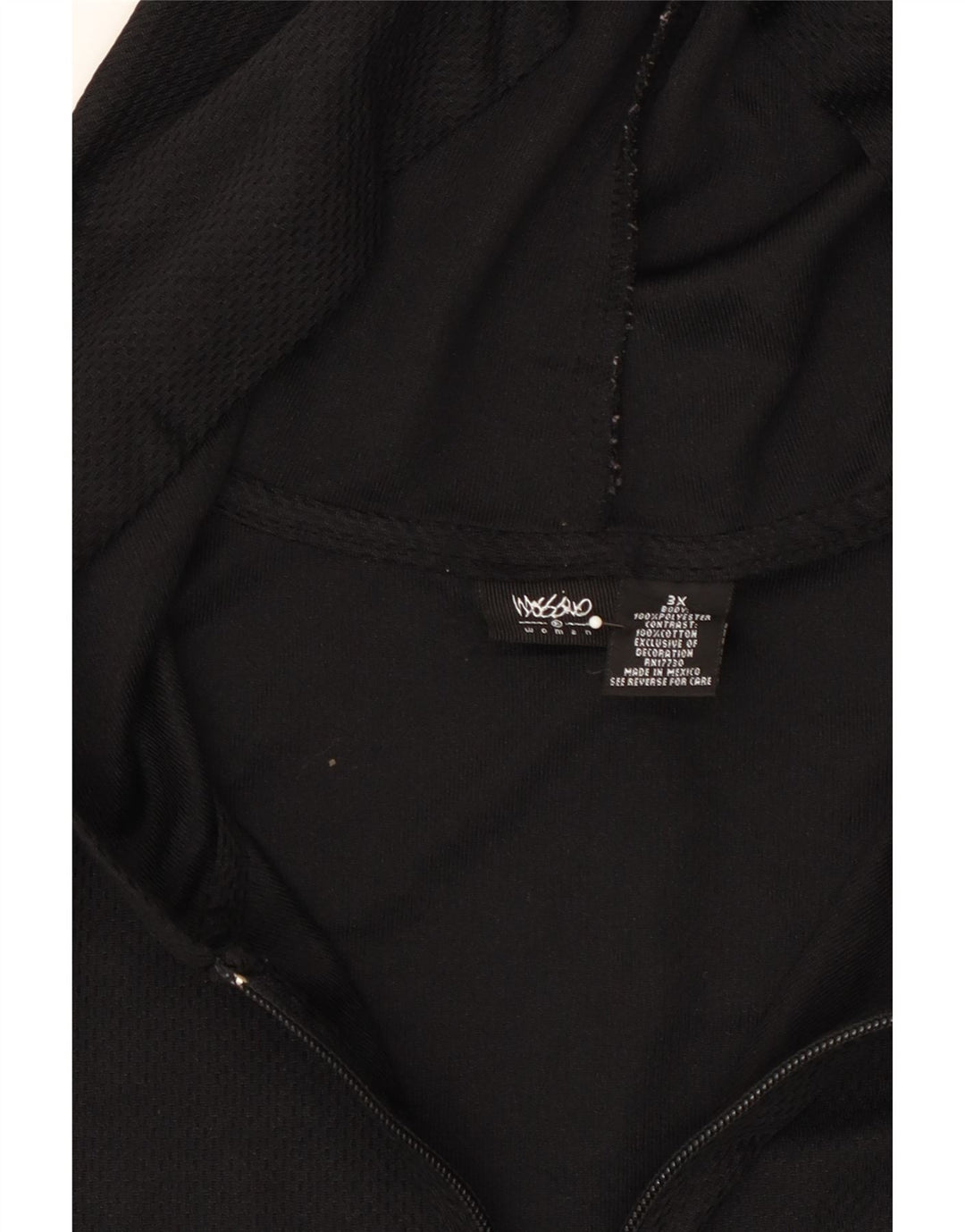 MOSSIMO Womens Oversized Zip Hoodie Sweater UK 22 3XL Black Colourblock Vintage Mossimo and Second-Hand Mossimo from Messina Hembry 