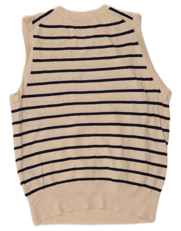 Zara Damevest Top UK 14 Stor hvid stribet viskose