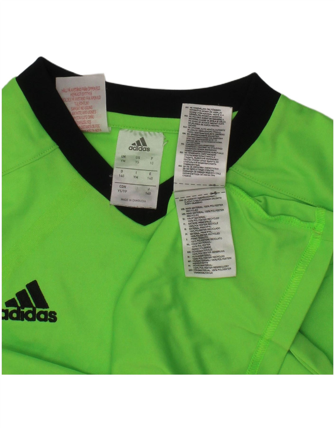 ADIDAS Boys Climalite T-Shirt Top 9-10 Years Green Polyester