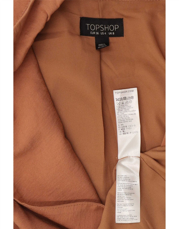 Topshop Dame Blazer Jacket UK 8 Small Beige Viscose