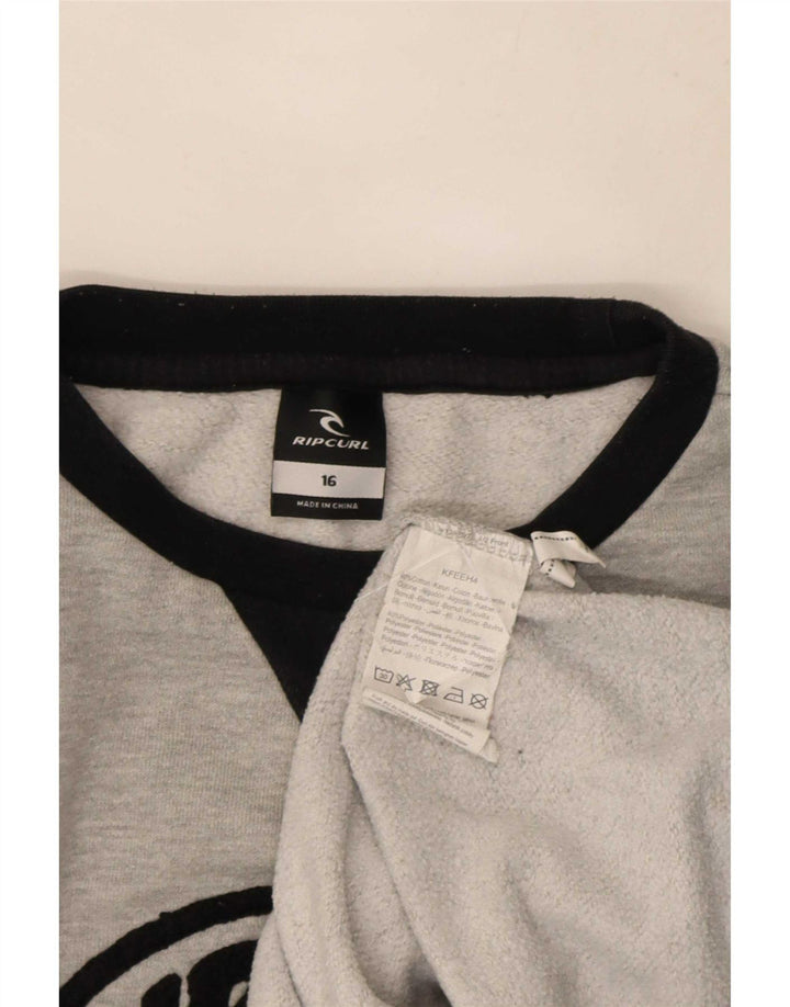 Rip Curl Drenge Grafisk Sweatshirt Jumper 15-16 år Grå Colourblock Bomuld