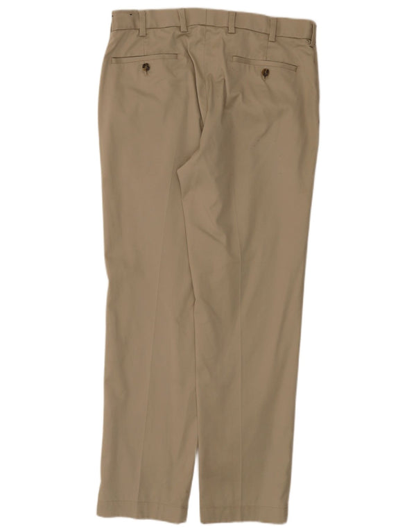 Brooks Brothers Straight Chino-bukser til mænd W34 L30 Beige Bomuld