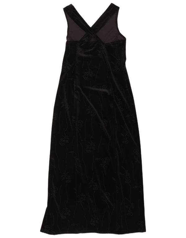 NYT LOOK Dame ærmeløs Velvet Maxi Dress UK 14 Medium Black Floral