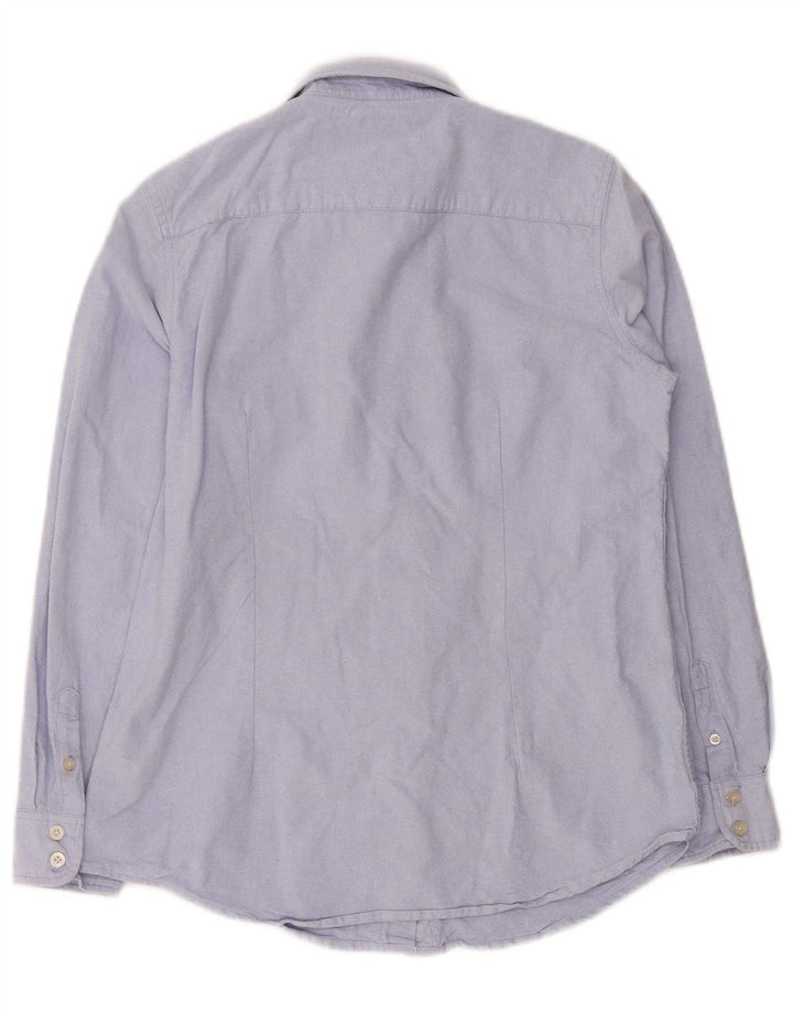 Crew Clothing Dame skræddersyet skjorte UK 12 Medium Blue Cotton
