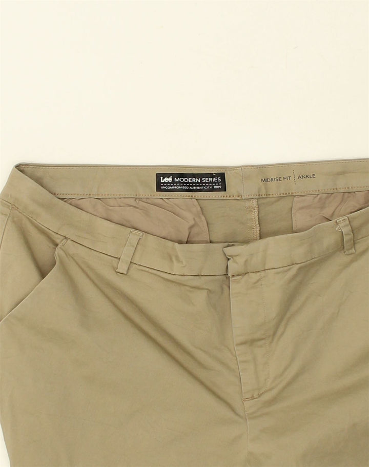 LEE Womens Mid Rise Slim Chino Trousers W38 L29  Khaki Cotton | Vintage Lee | Thrift | Second-Hand Lee | Used Clothing | Messina Hembry 