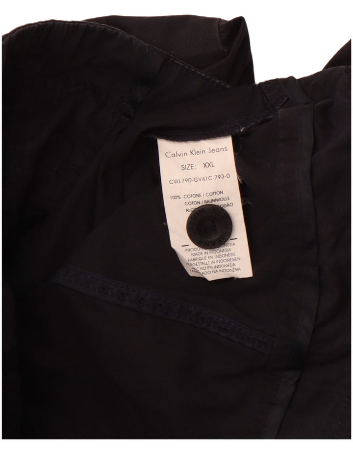 CALVIN KLEIN JEANS Militærjakke til kvinder UK 20 2XL Marineblå Bomuld