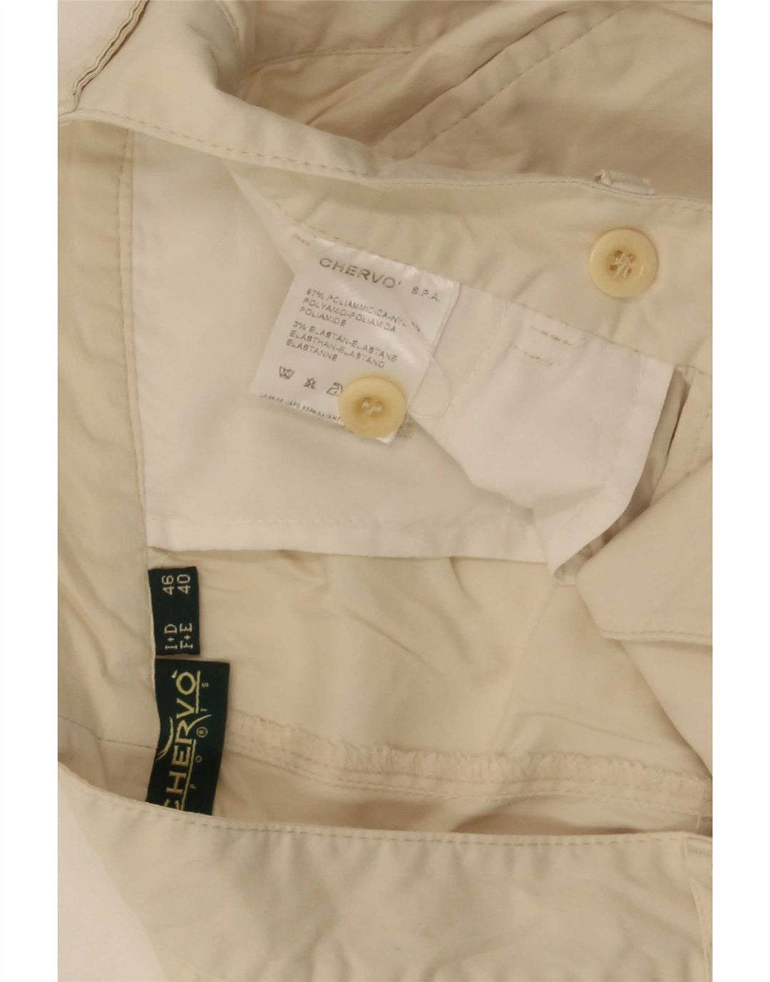 Chervo Herre Pegged Chino Shorts IT 46 Small W36 Off White Polyamid