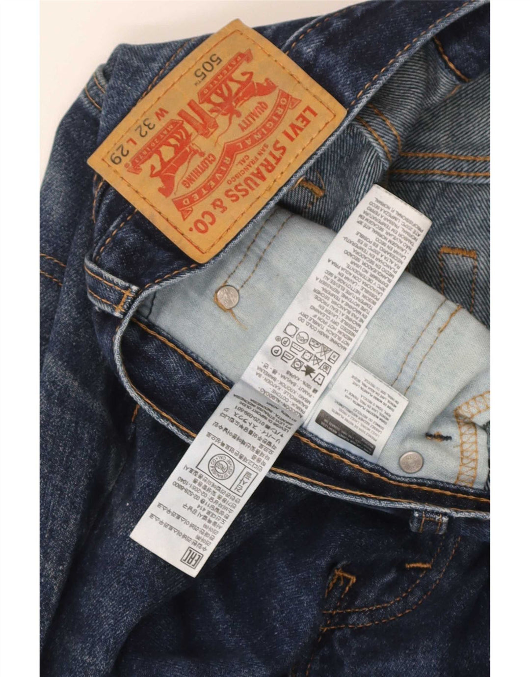Levi's Herre 505 Straight Jeans W32 L29 Blå Bomuld