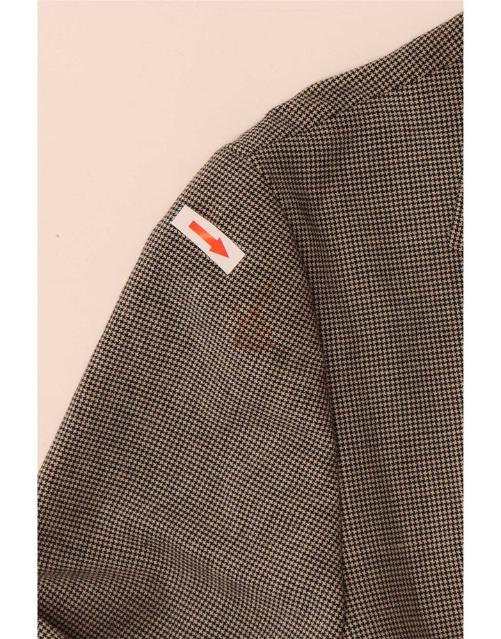 Zara Dame 4-knaps blazerjakke EU 42 Large Grå Houndstooth Polyester