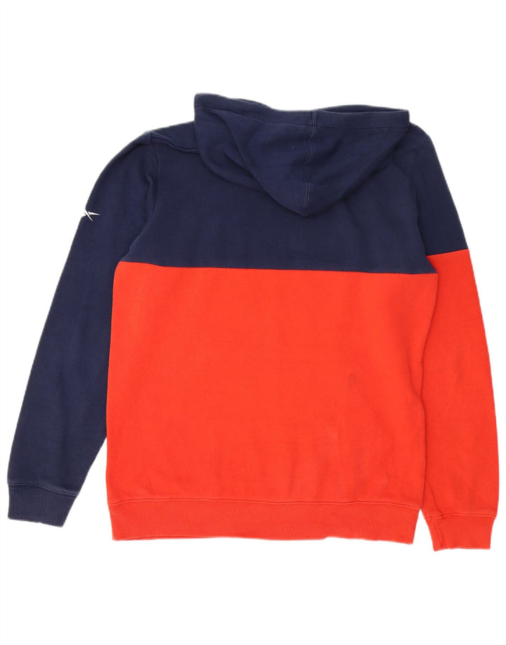 REEBOK Mens Graphic Hoodie Jumper Small Red Colourblock