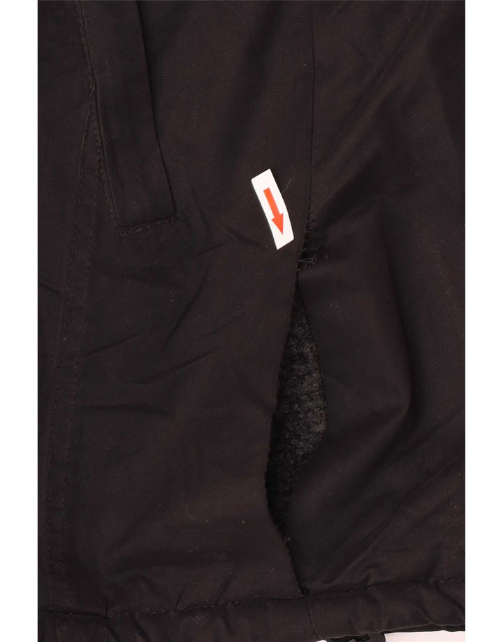 Superdry Dame Hooded Parka Jacket UK 6 XS Black Polyester