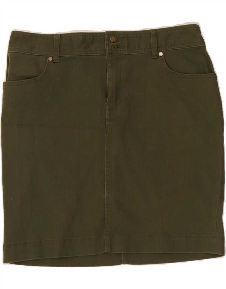 CHAPS Womens Denim Skirt US 8 Medium W34  Khaki Cotton Vintage Chaps and Second-Hand Chaps from Messina Hembry 