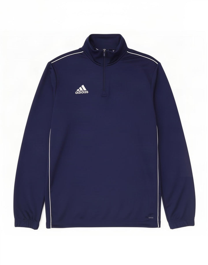 Adidas Herre Climalite Pullover med lynlås-hals Træningsdragt Top Stor marineblå