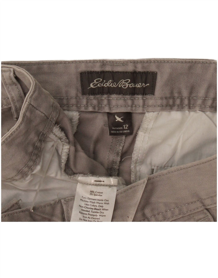 Eddie Bauer Chino Shorts til kvinder US 12 Large W36 Grå Bomuld