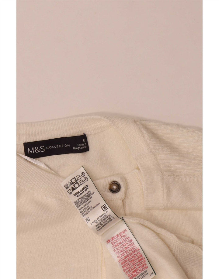 Marks & Spencer Dame Cardigan Sweater UK 12 Medium Off White Viscose