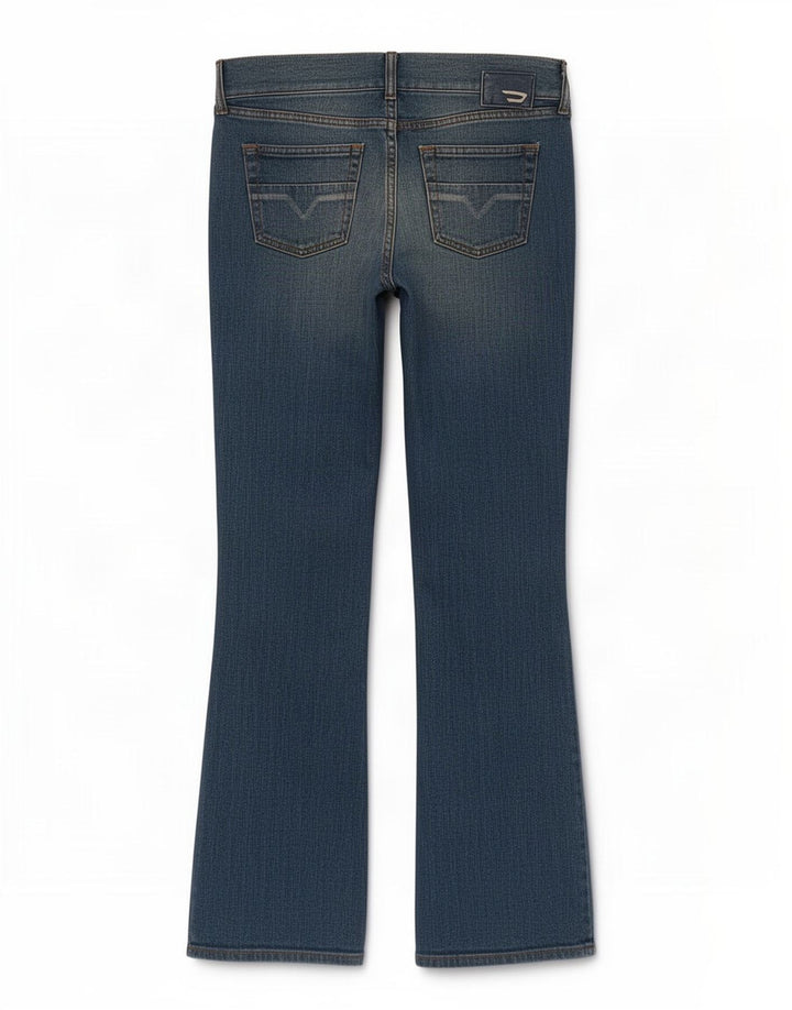 Diesel Dame Bootcut Jeans W29 L33 Blå Bomuld