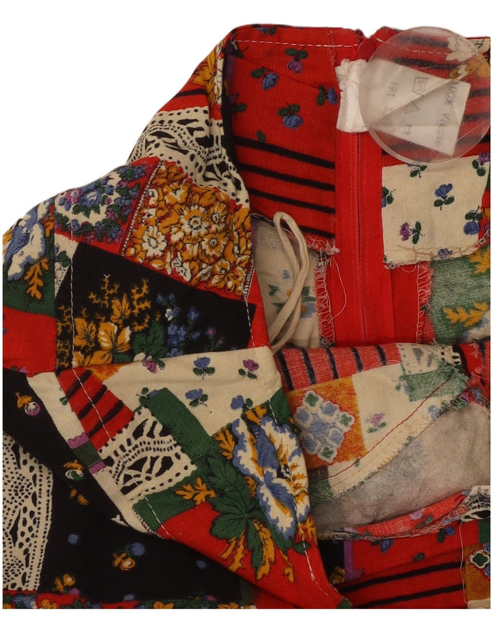 VINTAGE Mini-nederdel til kvinder W28 Medium Flerfarvet Patchwork Viscose