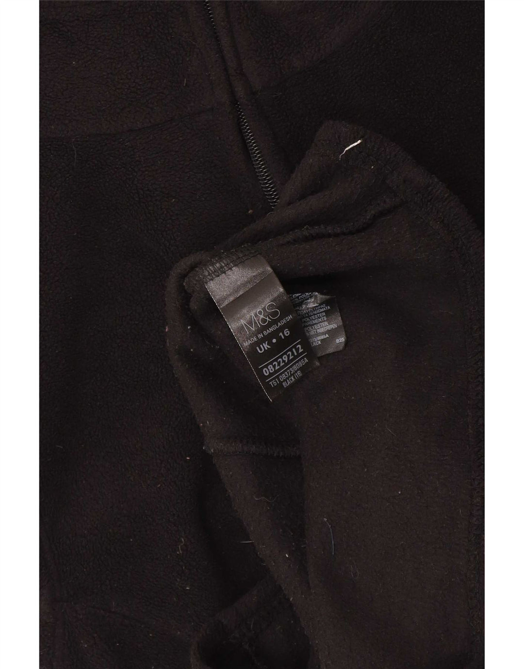 Marks & Spencer Dame Fleece Gilet UK 16 Large Black Polyester